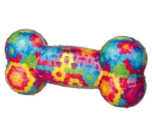 Házecí různobarevná kost se zvukem, termoplastická guma (TPR) 17 cm