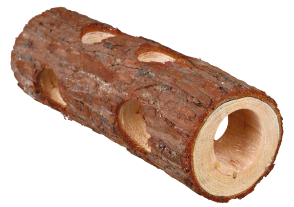 Dřevěný tunel přírodní dřevo pro hlodavce 6x20 cm