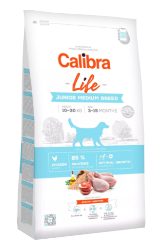 Calibra Dog Life Junior Medium Breed Chicken 12k