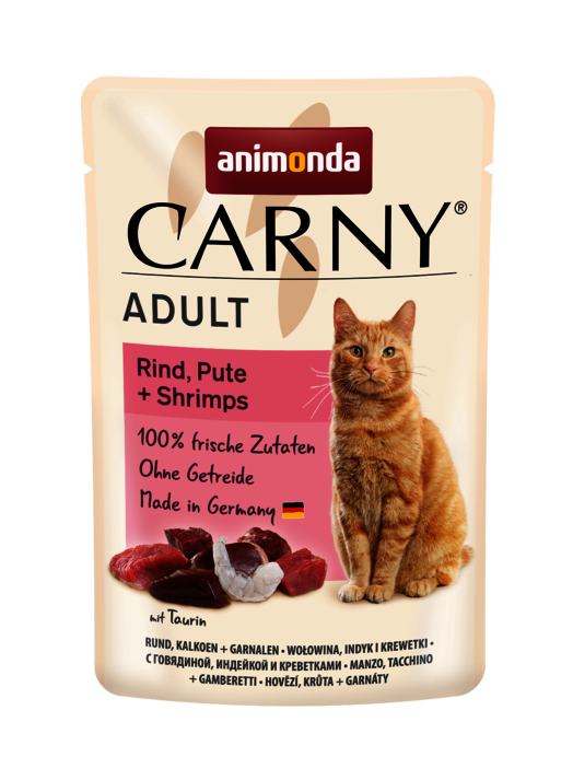 Carny kapsička adult hovězí, krůta, garnáty 85g
