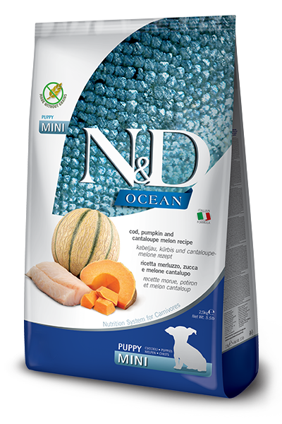 N&D OCEAN DOG Puppy Mini Codfish & Pumpkin&Melon 2,5kg
