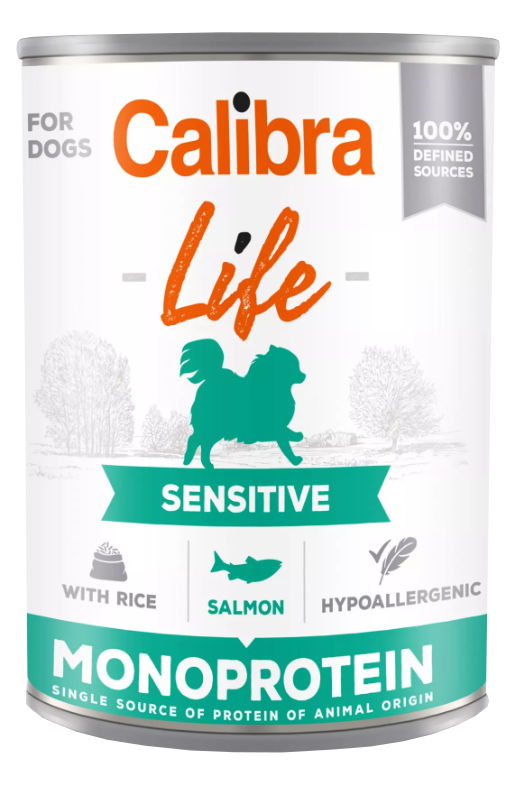 Calibra Dog Life  konz.Sensitive Salmon with rice 400g