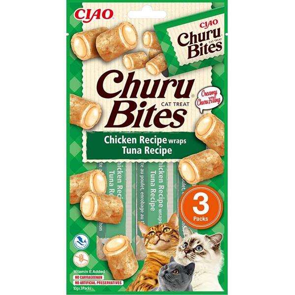 Churu Cat Bites Chicken wraps Tuna Recipe 3x10g