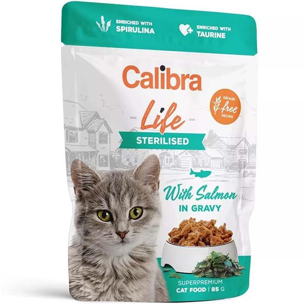 Calibra Cat Life kapsa Sterilised Salmon in gravy 85g