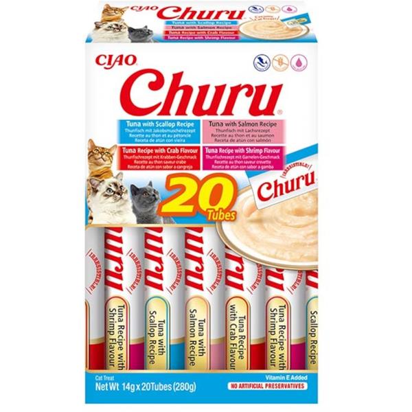 Inaba Churu cat snack tuňák mořské plody multipack 20x14g
