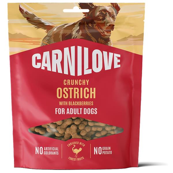 CARNILOVE Dog CRUNCHY Snack Ostrich with Blackberries 200 g