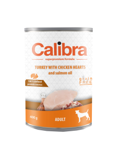 Calibra Dog Adult krůta a kuřecí srdíčka 400g