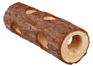 Dřevěný tunel přírodní dřevo pro hlodavce 6x20 cm