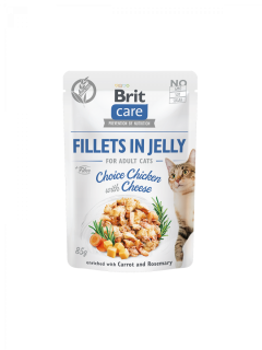 Brit Care Cat Fillets in Jelly Chicken&Cheese 85g