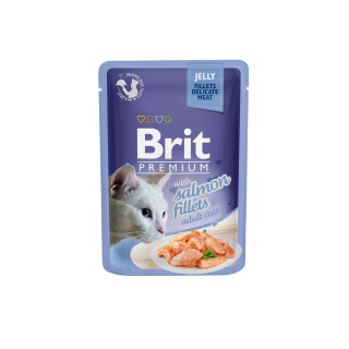 Brit Premium Cat D Fillets in Jelly with Salmon 85g 