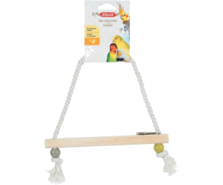 Houpačka pro ptáky dřevěná s provazem 27cm Zolux
