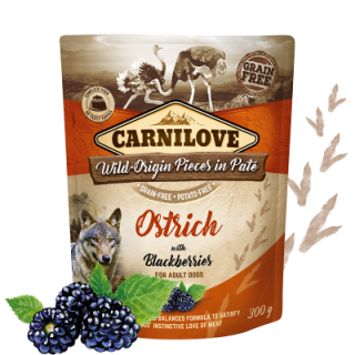 Carnilove Dog Pouch Paté Ostrich & Blackberries 300g