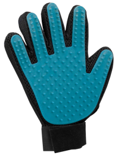 Pečující masážní rukavice černo/modrá 16 x 24cm