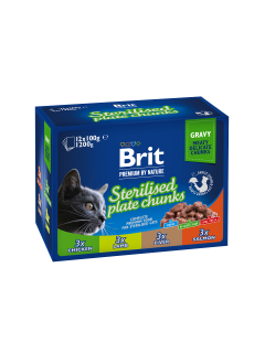 Brit Premium Cat kapsa Sterilised Plate 1200g(12x100g) 