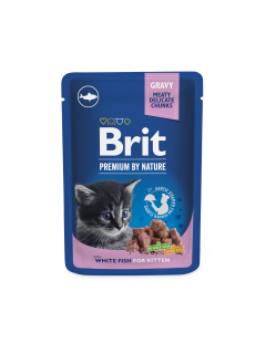 Brit Premium Cat kapsa White Fish for Kitten 100g 