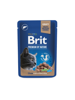 Brit Premium Cat kapsa Liver for Sterilised 100g 