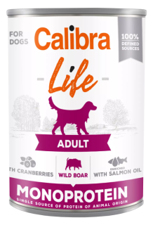 Calibra Dog Life  konz.Adult Wild boar with cran. 400g